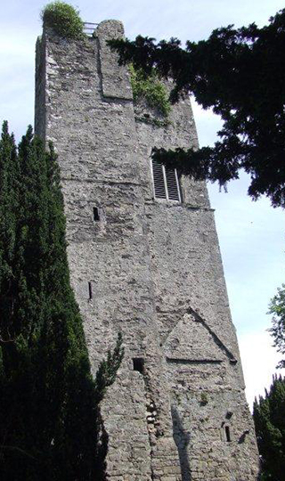 the scars on the side of the square tower